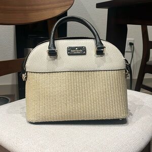 kate spade rattan/leather handbag